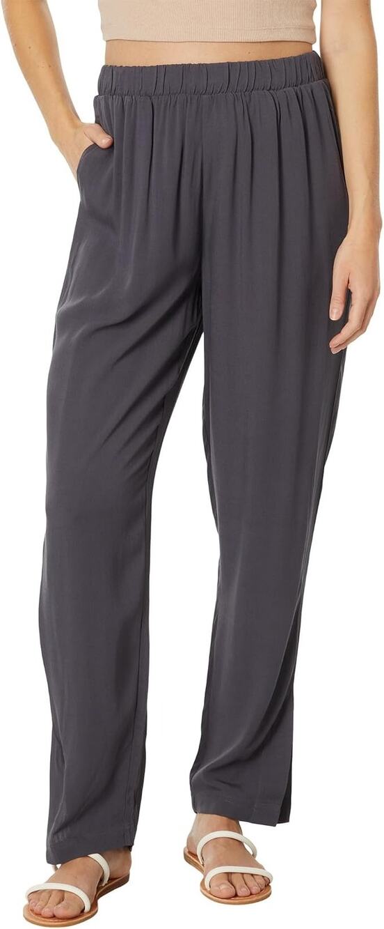 Splendid Women's XS Gray Kylie Elastic Waist Straight Leg Pants Minimalist A32-1